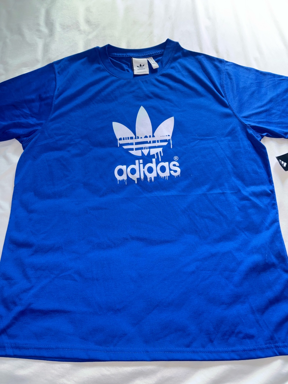 adidas Royal Blue Trefoil Tag Crewneck Tee
